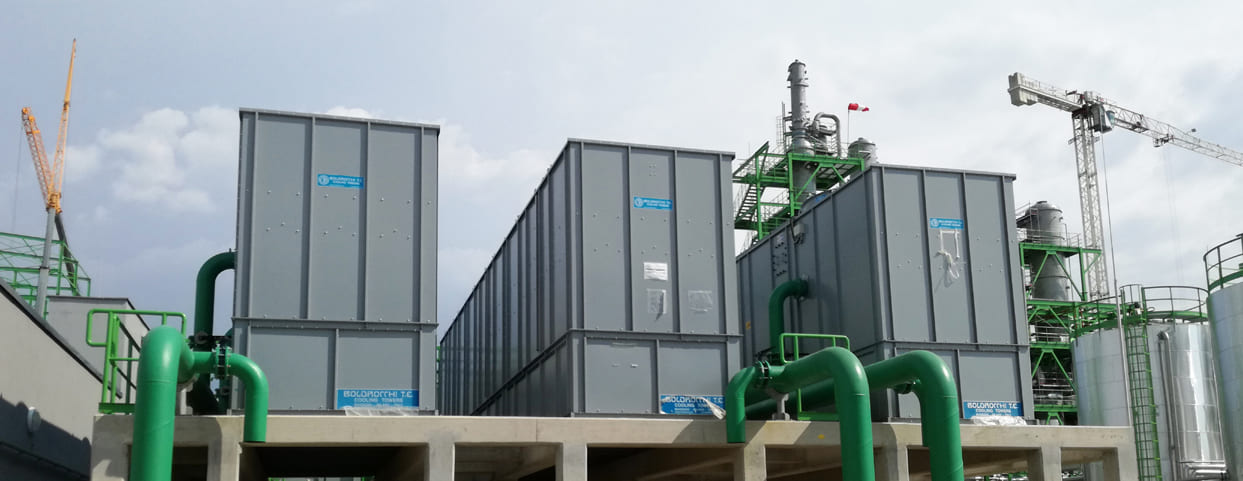 Cooling towers for cement industry plants